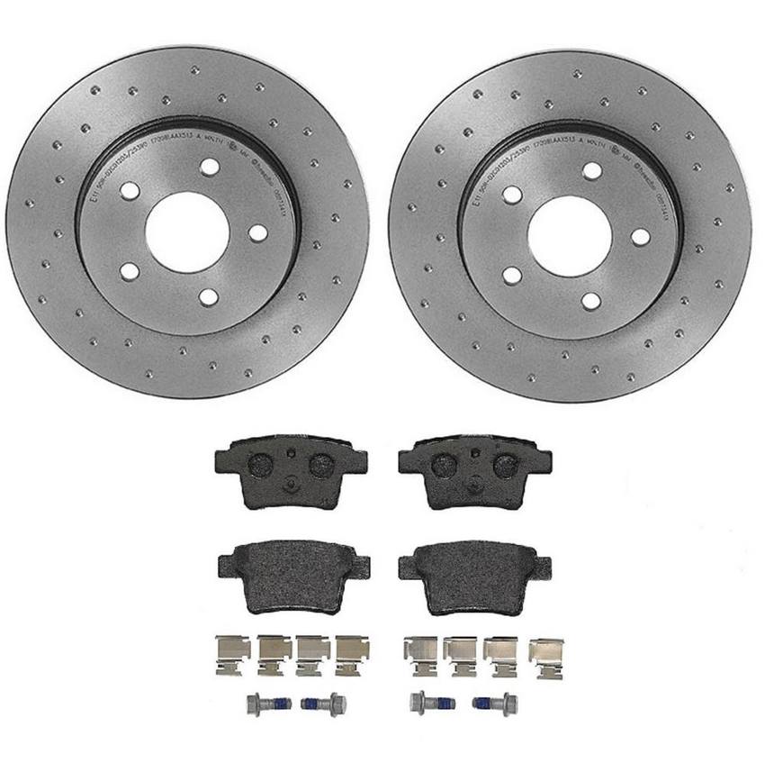 Jaguar Brembo Brakes Kit Pads and Rotors Rear (280mm) (Xtra) (LowMet
